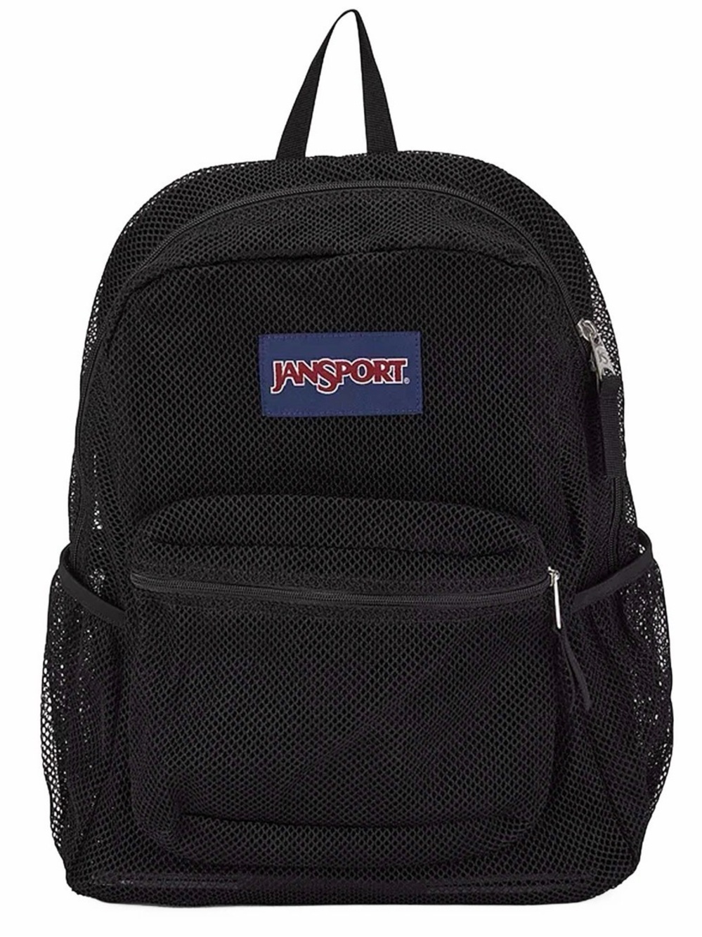 JanSport Mesh Backpack Black See Through School Travel Book Bag